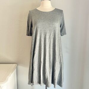 Heather Gray Short Sleeve T-Shirt Dress Rayon Casual Size Medium NWT